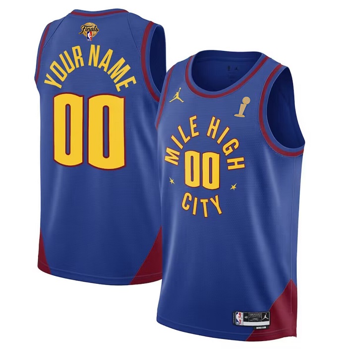 Men's Denver Nuggets Active Player Custom Blue 2023 Finals Champions Statement Edition Stitched Basketball Jersey Men's Denver Nuggets Active Player Custom Blue 2023 Finals Champions Statement Edition Stitched Basketball Jersey